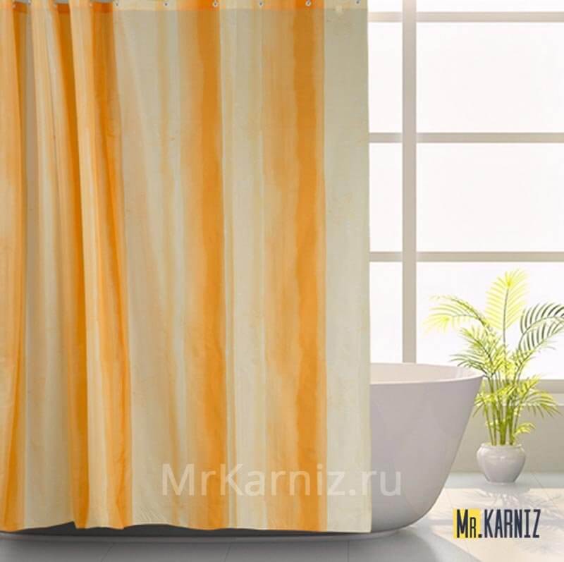 Штора для ванной ILLUSION оранжевая