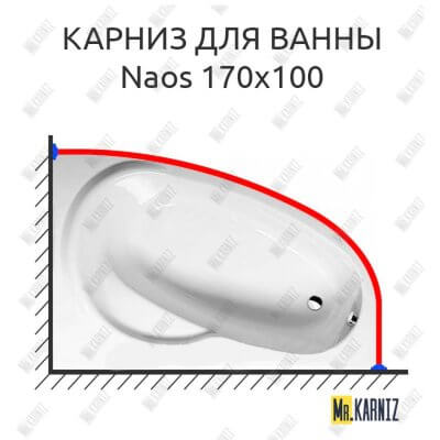 Карниз для ванны Alpen Naos 170х100 Усиленный 25 мм MrKARNIZ