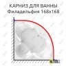 Карниз для ванны Radomir Филадельфия 168х168 Усиленный 25 мм MrKARNIZ фото 1