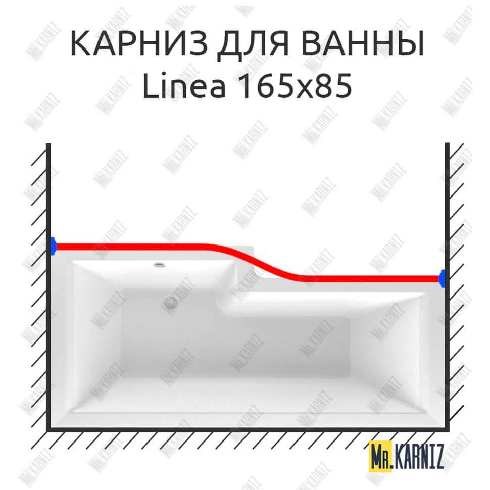 Карниз для ванны 1 MarKa Linea Передний борт 165х85 Усиленный 25 мм MrKARNIZ