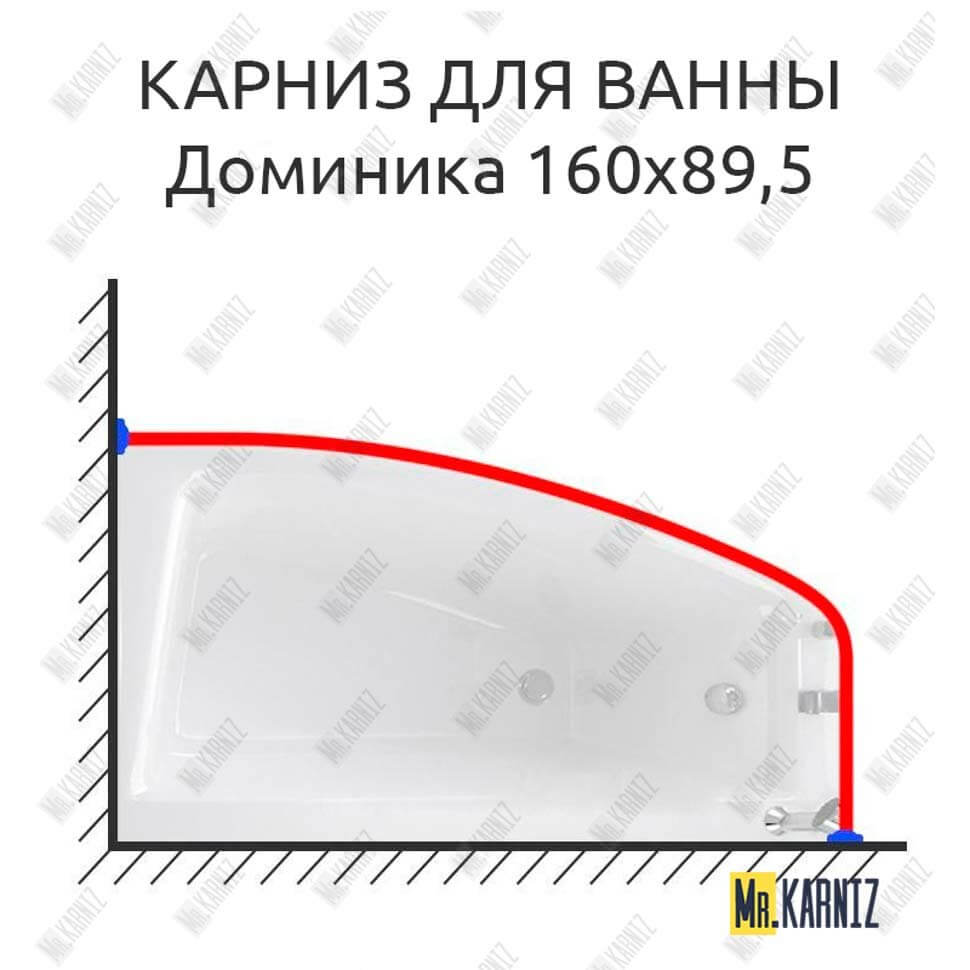 Карниз для ванны Фэма Доминика 160 Усиленный 25 мм MrKARNIZ