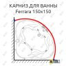 Карниз для ванны Doctor Jet Ferrara 150х150 Усиленный 25 мм MrKARNIZ фото 1