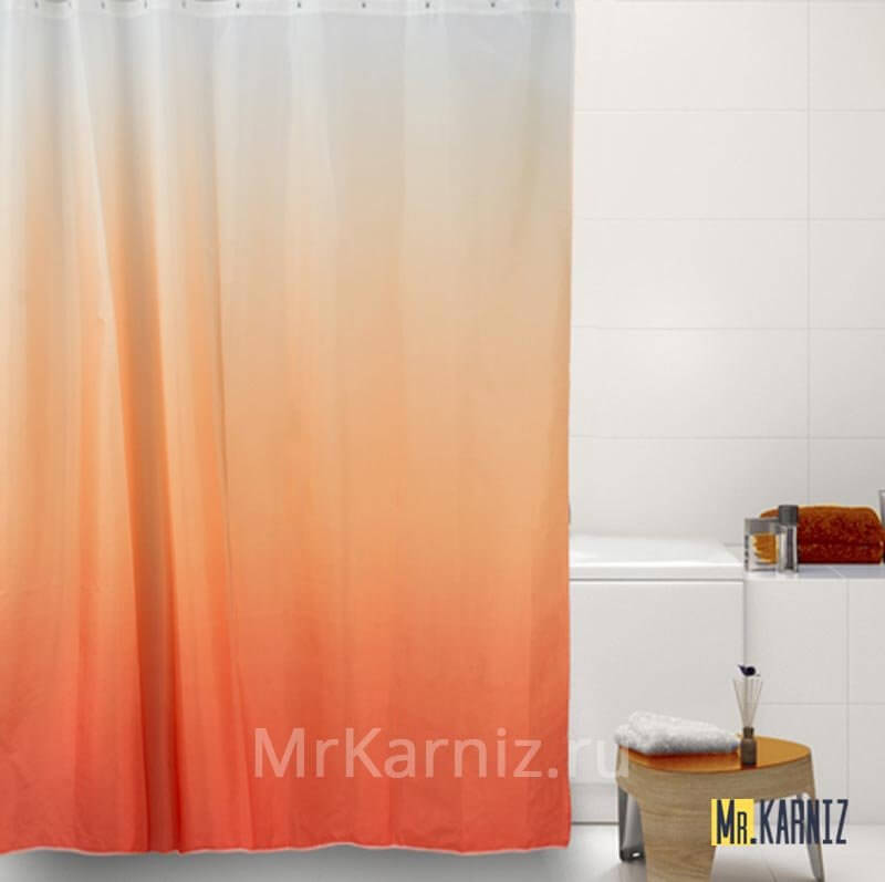 Штора для ванной Rosy dawn красная