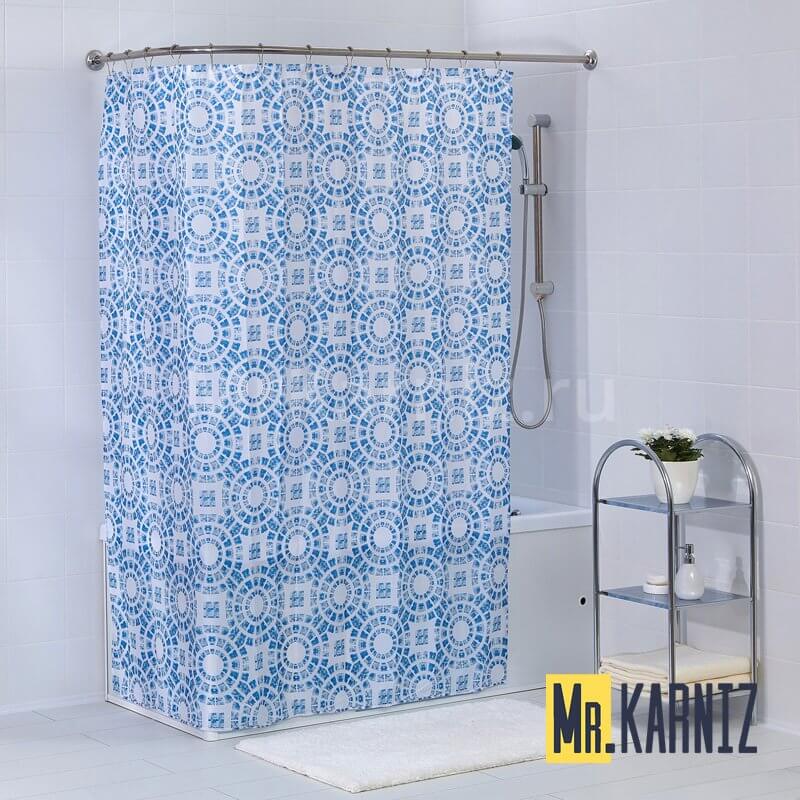 Штора для ванной Circle Light Blue Штора для ванной Circle Light Blue